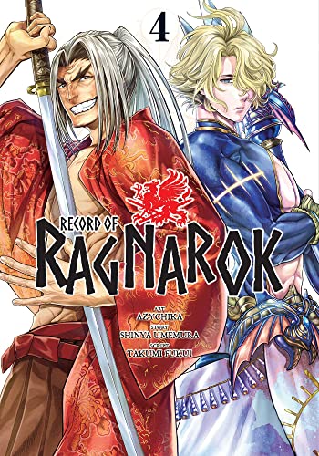 Manga cover featuring a grinning samurai and a blonde warrior with a blue spear.