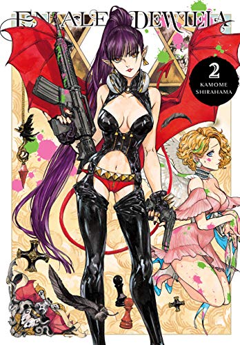 Manga cover: woman with gun, purple hair, and another character nearby.