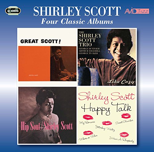 CD cover featuring Shirley Scott and album artwork from four jazz records.