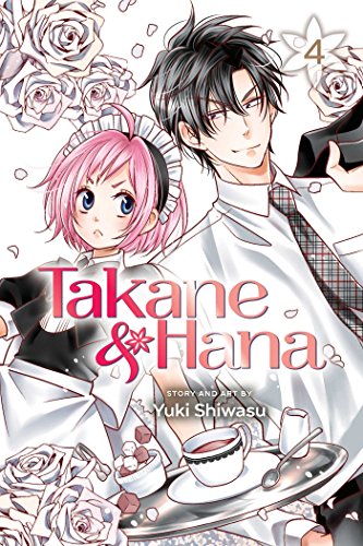 Manga cover featuring a man and woman with roses and dessert.