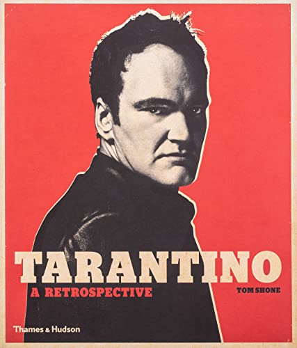 Book cover featuring a black and white portrait of Quentin Tarantino on red background.