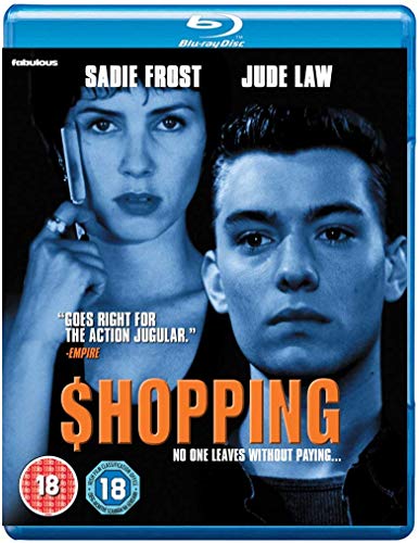 Blu-ray cover for "Shopping" featuring Sadie Frost and Jude Law.