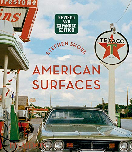 Book cover: gas station with vintage car, titled “American Surfaces.”
