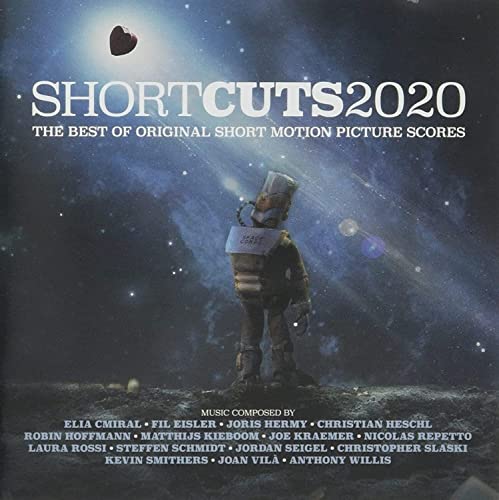 CD cover for “Shortcuts 2020” featuring a robot in a starry landscape.
