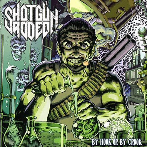 CD cover art: muscular man in a lab with skulls and lightning.