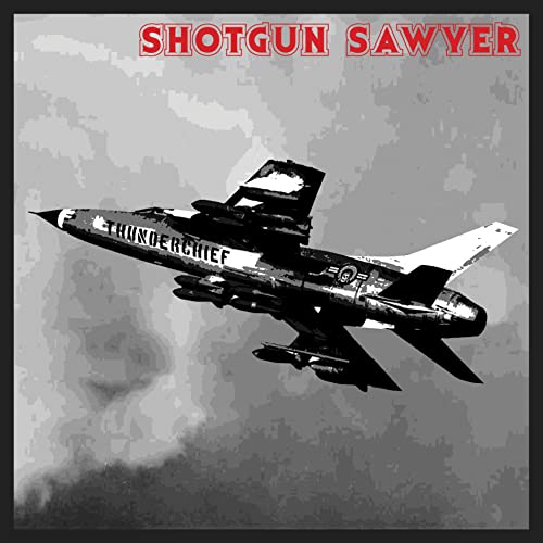 CD cover featuring a black and white illustration of a fighter jet.