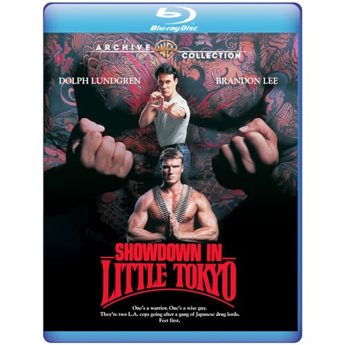 “Showdown in Little Tokyo” Blu-ray cover featuring Dolph Lundgren and Brandon Lee.