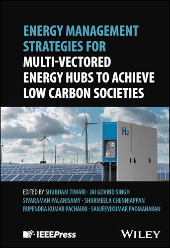Book cover with hydrogen fueling station, wind turbines, and solar panels.