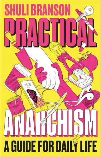 Yellow book cover with pink illustrations of tools and a hand holding a phone.