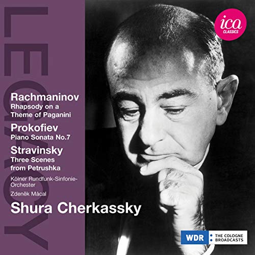 CD cover featuring pianist Shura Cherkassky in a black and white portrait.