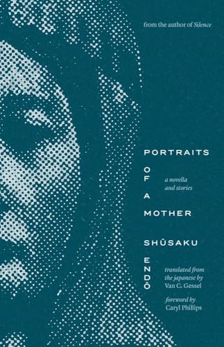 Book cover with halftone portrait of a woman and title “Portraits of a Mother.”