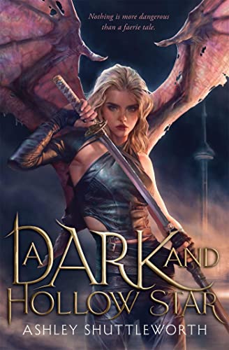 Fantasy book cover featuring a blonde woman with a sword and dragon wings.