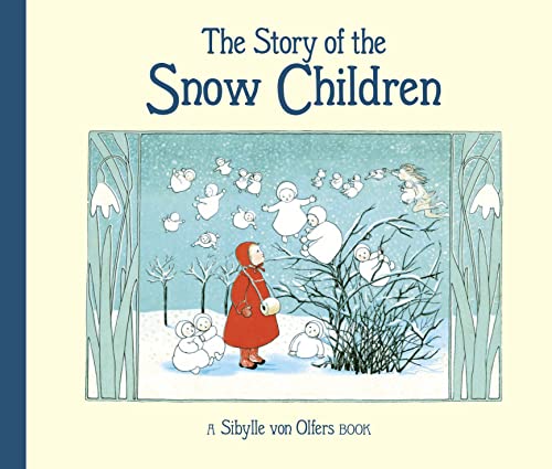 Book cover showing a girl in a red coat surrounded by small snow children.