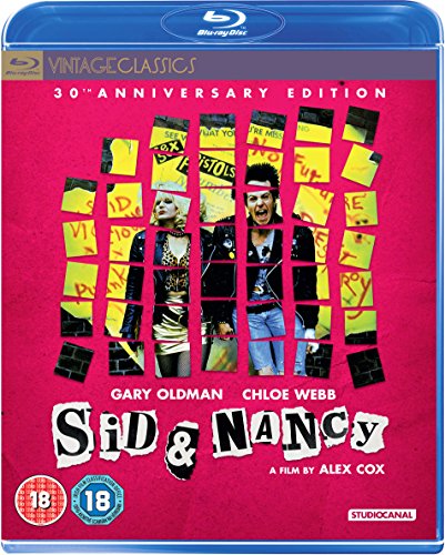 Sid And Nancy" Blu-ray cover featuring Sid Vicious and Nancy Spungen imagery.