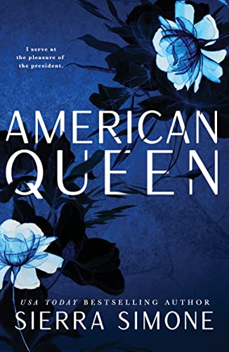 Book cover for “American Queen” with blue and dark floral imagery.