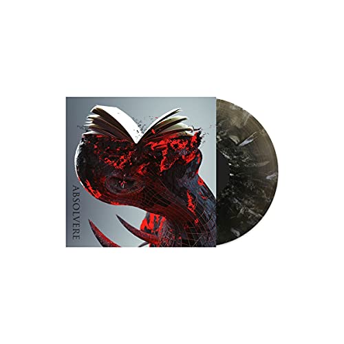 Vinyl record with abstract, dark red and black cover art.
