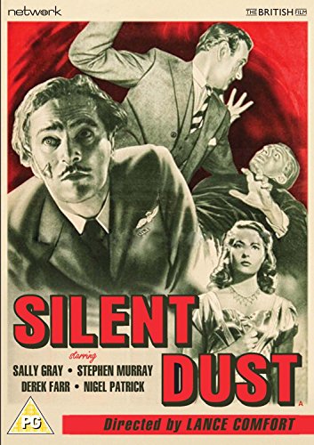 Silent Dust" DVD cover featuring distressed people and bold red title text.