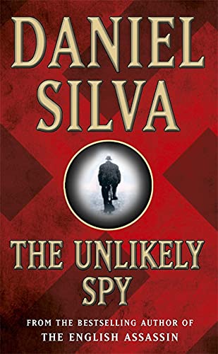 Book cover for The Unlikely Spy by Daniel Silva featuring a silhouetted figure.