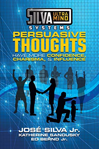 Book cover with “Silva Ultramind Systems Persuasive Thoughts” title and silhouetted figures.