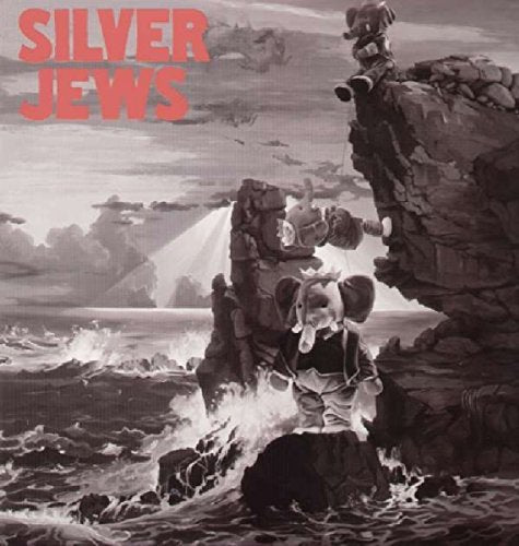 Album cover showing three toy elephants on a rocky coast with crashing waves.