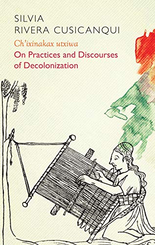 Book cover with illustration of a woman weaving on a loom.