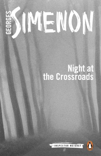 "Book cover with grey, foggy forest scene and white text."