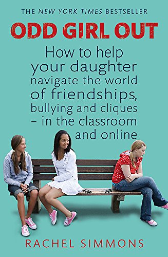 Book cover with three young girls on a wooden bench, one isolated.