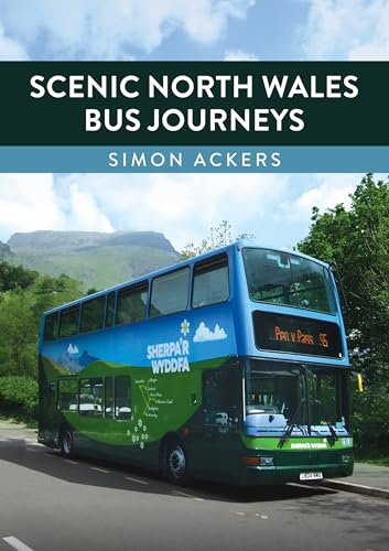 Book cover: a green and blue double-decker bus in a Welsh landscape.