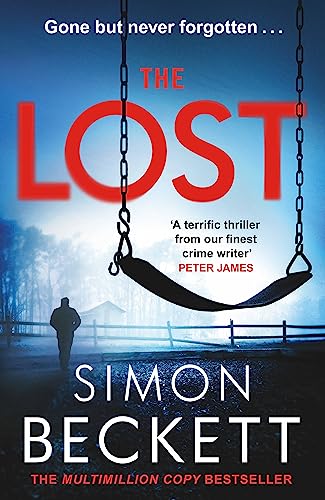 Book cover for "The Lost" featuring a swing set and lone figure.