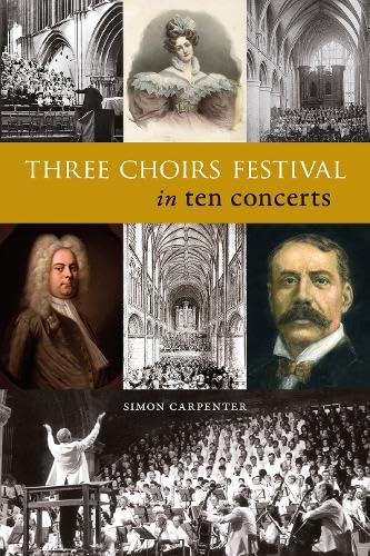 Book cover featuring portraits, cathedral interiors, and a choir performance.