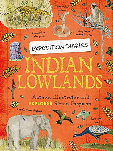 Book cover depicting Indian wildlife: leopard, cobra, elephant, and peacock.