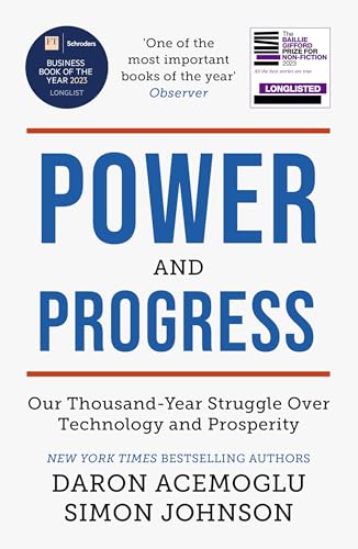 Book cover for Power and Progress by Daron Acemoglu and Simon Johnson.