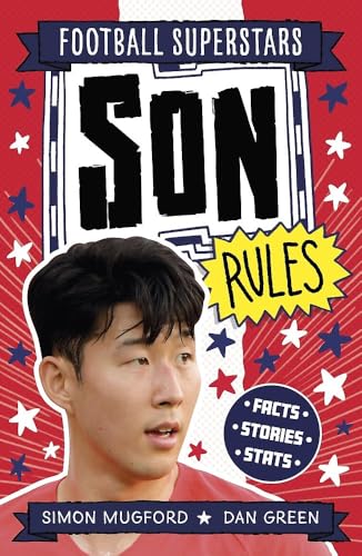 Book cover featuring footballer Son Heung-min, with text "Football Superstars: Son Rules".