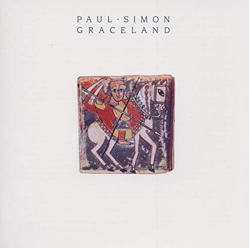 Paul Simon’s “Graceland” CD cover: folk art image of a horse and rider.