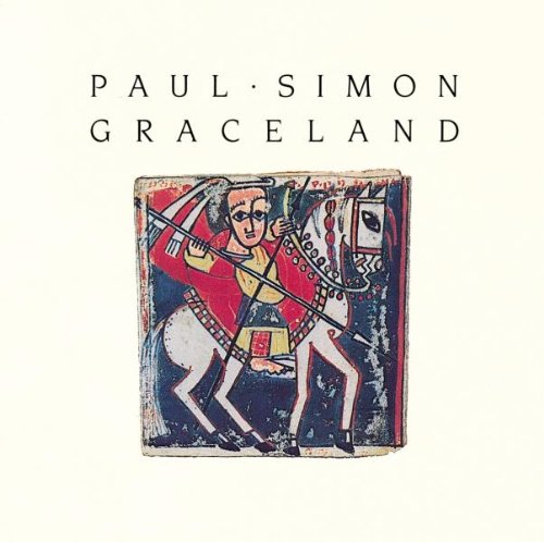 Paul Simon’s “Graceland” CD cover featuring a medieval equestrian painting.