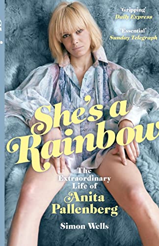 Book cover featuring a portrait of Anita Pallenberg sitting on a blue fur rug.