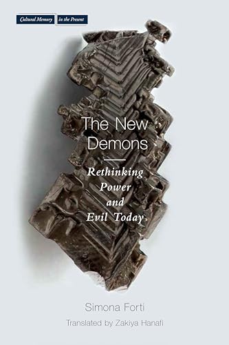 Book cover: "The New Demons" with a textured, abstract sculpture image.