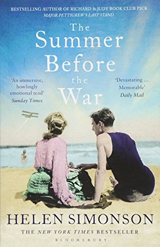 Book cover: couple on a beach, titled "The Summer Before the War.