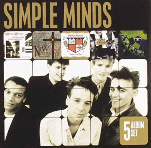 Simple Minds 5 Album CD set cover with band members’ portraits.