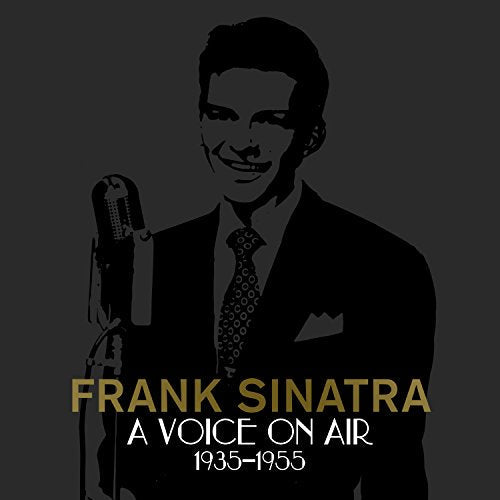 Silhouetted Frank Sinatra with a vintage microphone, album title text below.