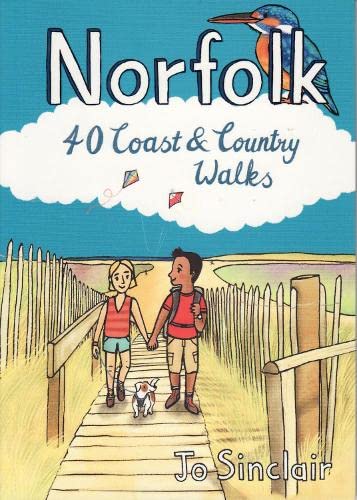 Book cover showing two children and a dog walking on a wooden beach path.