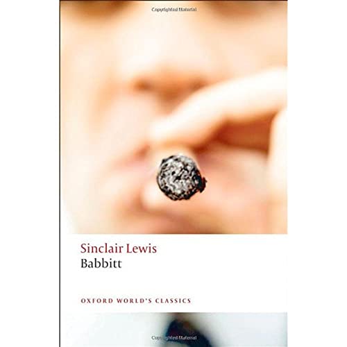 Book cover of "Babbitt" by Sinclair Lewis, with a close-up of a mouth.