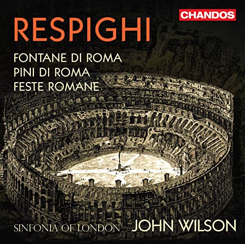 CD cover for Respighi’s orchestral works, featuring the Colosseum.