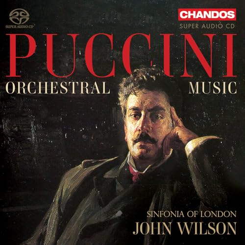 CD cover featuring a portrait of composer Giacomo Puccini.