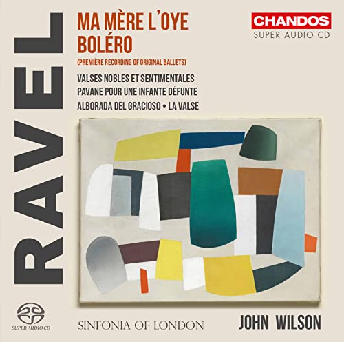 CD cover featuring Ravel text and an abstract painting with geometric shapes in colors.