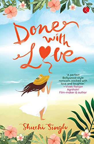 Book cover, “Done With Love”, featuring a woman walking on a beach.