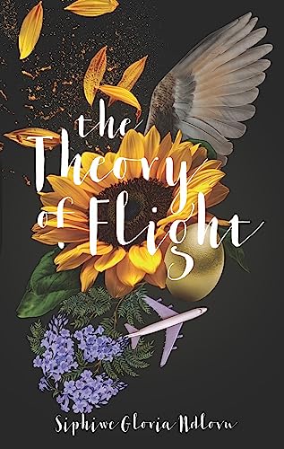 Book cover: sunflowers, a wing, a plane, and cursive title text.
