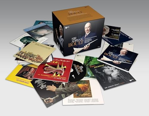 A large Sir Adrian Boult box set surrounded by various classical music CD covers.