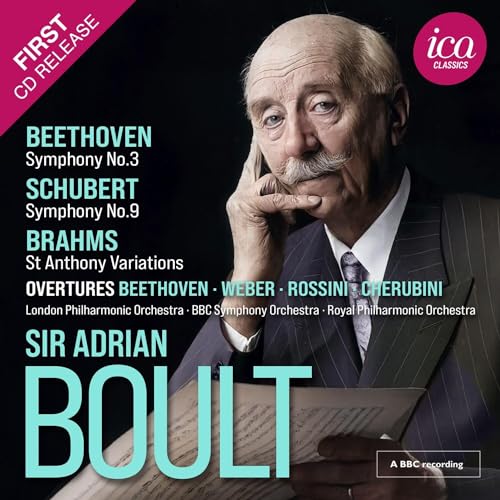 CD cover featuring a portrait of Sir Adrian Boult with a list of composers.