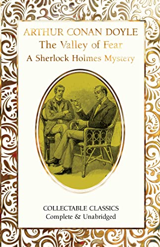 Book cover for The Valley of Fear featuring an illustration of two men seated.